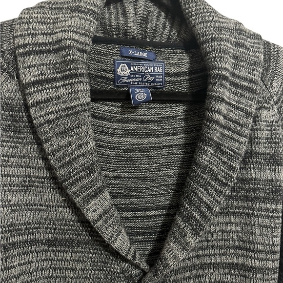 American Rag Gray Cardigan Button Front Grandpa Sweater XL 100% Cotton Preppy - Picture 6 of 10